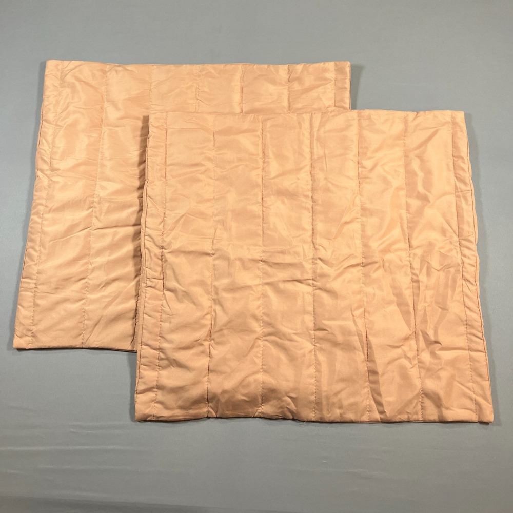 Set Of 2 Threshold Euro Pillow Shams Cover 26" X 26" Peach Quilted Oeko Tex